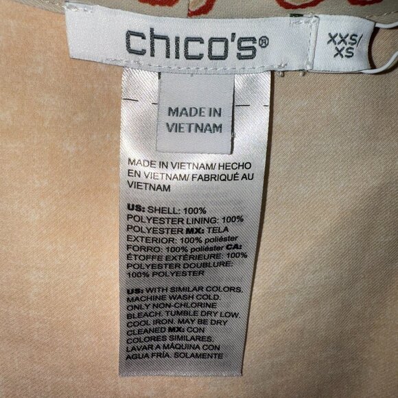 Chico's Spliced Tapestry Mid-Length Kimono Ruana Very Cherry Size XXS/XS - New - Picture 4 of 4